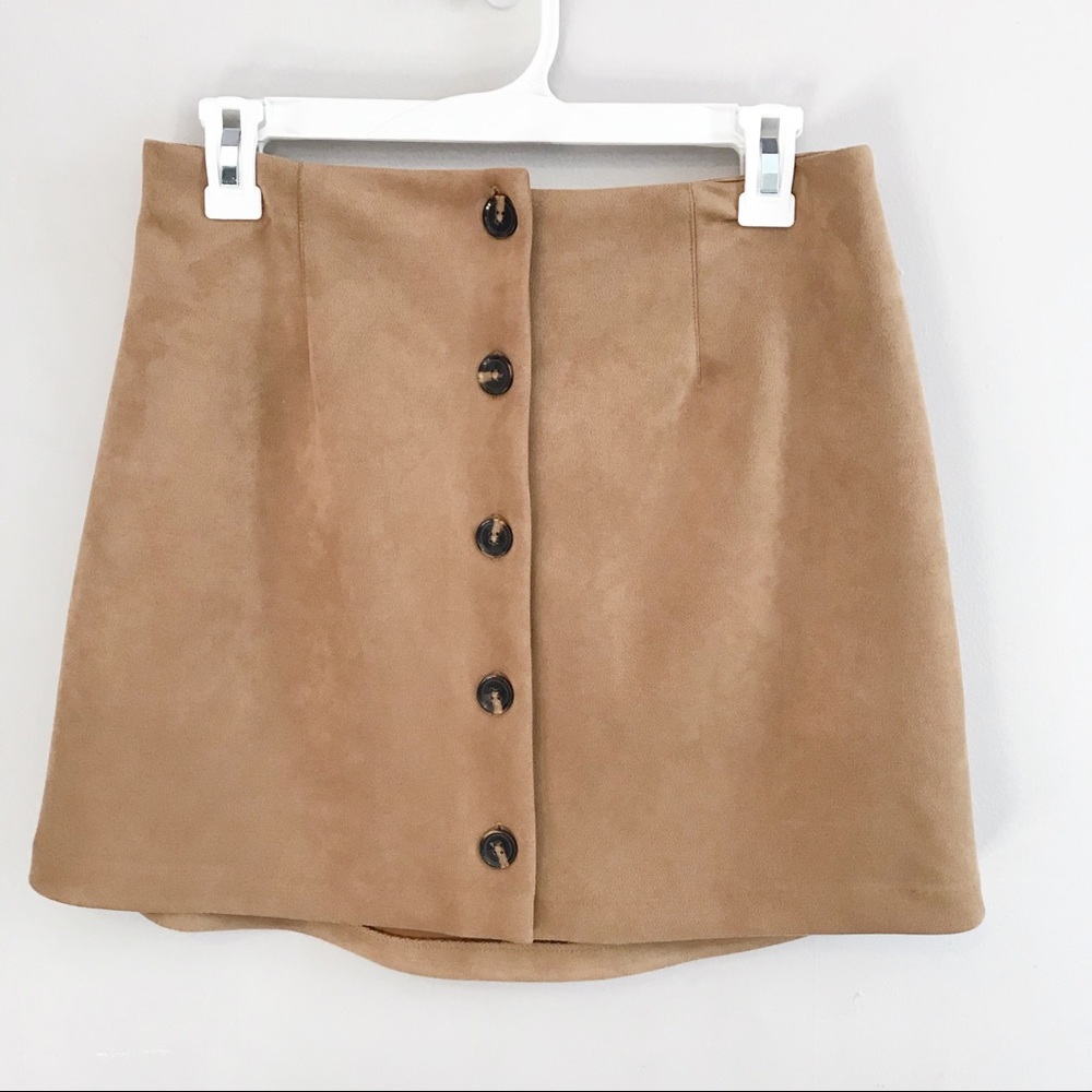 Wild fable faux suede buttondown skirt